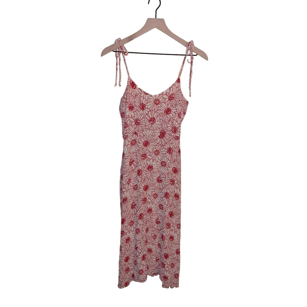 Reformation Red and White Daisy Midi Dress
